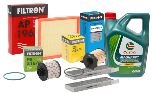 Ds Ds5 1.6 Dizel Periyodik Filtre Bakım Seti Castrol Motor Yağı İle Birlikte Filtron