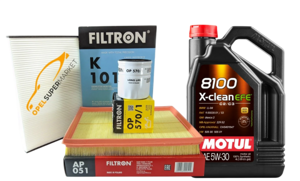 Opel Astra H Z16XEP Filtre Bakım Seti Motul 5W30 4LT Motor Yağlı Filtron