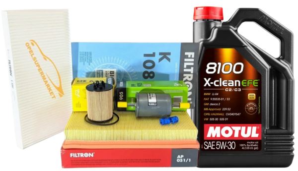 Opel Corsa C 1.0 / 1.2 / 1.4 Twinport Filtre Bakım Seti Motul 5W30 4LT Motor Yağlı Filtron