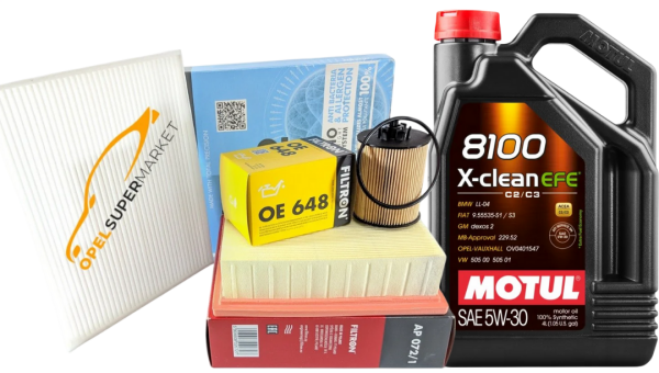 Opel Corsa D Z10XEP / Z12XEP / Z14XEP Filtre Bakım Seti Motul 5W30 4LT Motor Yağlı Filtron
