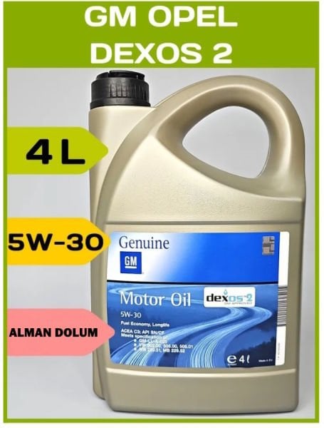 Gm Motor Yağı 5W-30 4 Litre Dexos2 Almanya Dolum