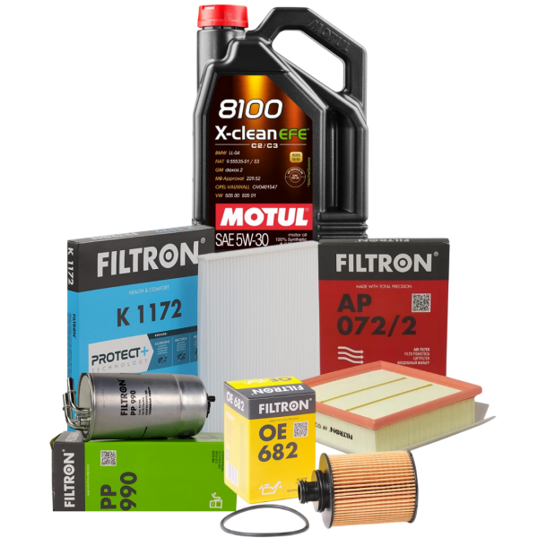 Opel Corsa D 1.3 Dizel (2007 / 2009) Filtre Bakım Seti (Tırnaksız Tip) Motul 5W30 4LT Motor Yağlı Filtron