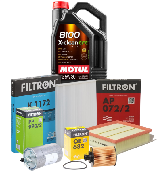 Opel Corsa D 1.3 Dizel (2010 Sonrası) Filtre Bakım Seti (Tırnaksız Tip) Motul 5W30 4LT Motor Yağlı Filtron