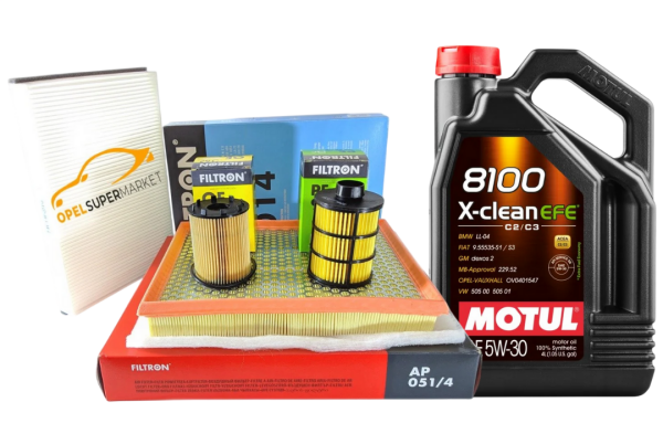 Opel Astra H 1.3 Dizel Bakım Seti (Tırnaklı Tip) Motul 5W30 X-CleanEfe 4 LT Yağlı
