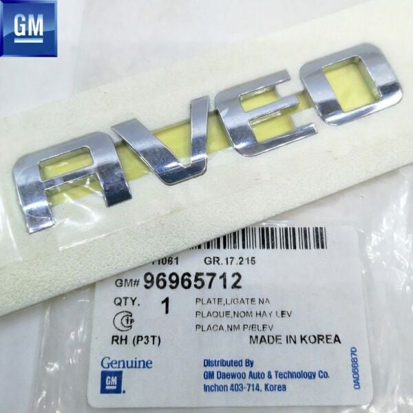 Chevrolet Yeni Aveo T300 HB Arka Aveo Yazı Gm