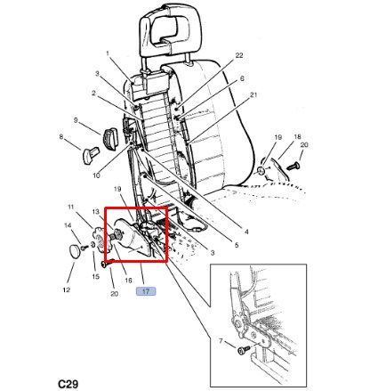 Opel Frontera A Koltuk Ayarlama Mekanizma Kapağı Gm