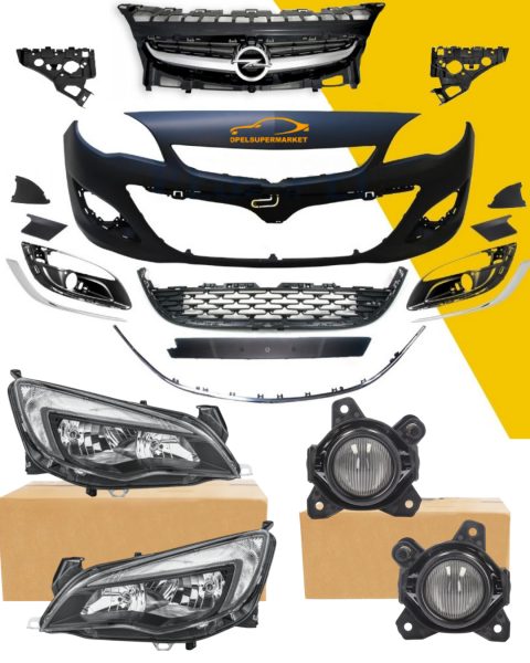 Opel Astra J 2012 Model Ve Sonrası Makyajlı Dolu Ön Tampon Seti Far Ve Sis Farları İle Birlikte