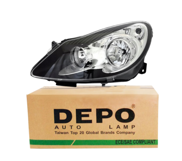 Opel Corsa D (2007 / 2009) Ön Sol Siyah Far Depo