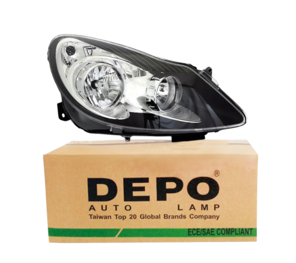 Opel Corsa D (2007 / 2009) Ön Sağ Siyah Far Depo