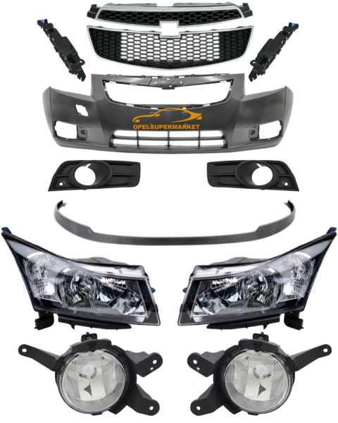 Chevrolet Cruze Ön Tampon Dolu Set Far Ve Sis Farı İle Birlikte