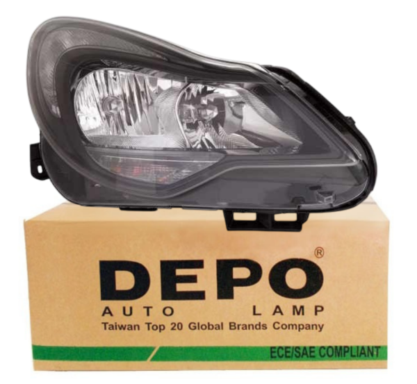 Opel Corsa D Makyajlı Kasa 2010 Sonrası Sağ Siyah Far Depo