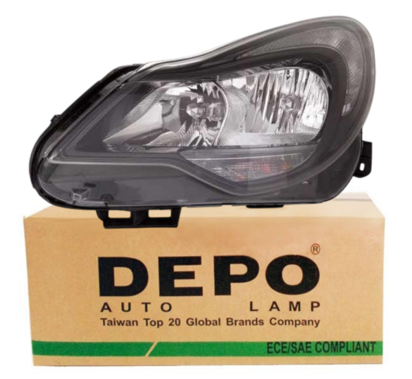 Opel Corsa D Makyajlı Kasa 2010 Sonrası Sol Siyah Far Depo