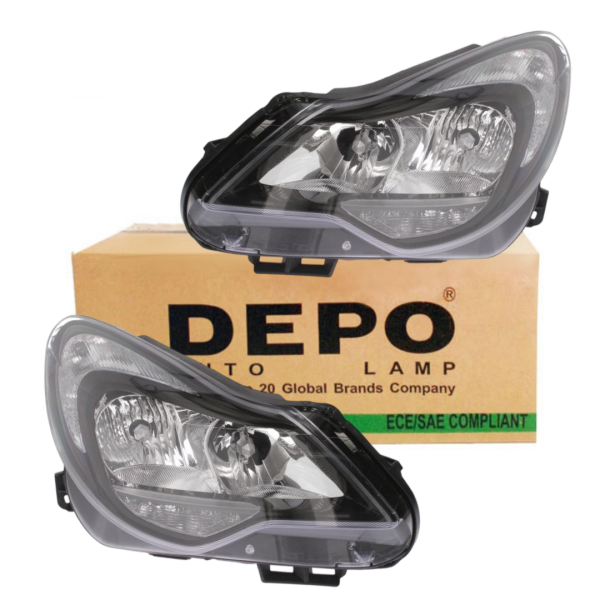 Opel Corsa D Makyajlı Kasa 2010 Sonrası Siyah Far Takımı Depo