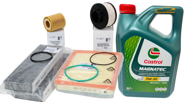 Ds Ds5 1.6 Dizel Periyodik Filtre Bakım Seti Castrol Motor Yağı İle Birlikte Orijinal