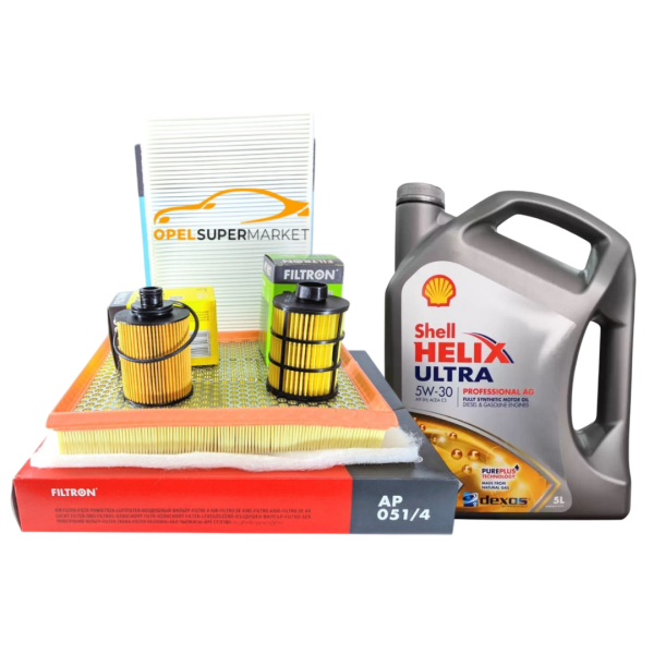 Opel Astra H 1.3 Dizel Bakım Seti (Tırnaksız Tip) Shell  5W30 5 LT Yağlı
