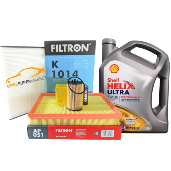 Opel Astra H Z14XEP / A16XER / Z16XER Filtre Bakım Seti Shell  5W30 5 LT Yağlı