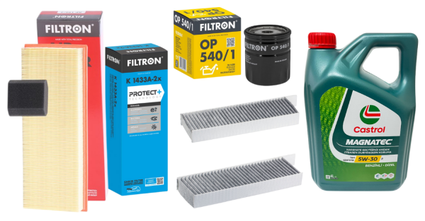 Ds Ds3 Crossback 1.2 Puretech Benzinli Periyodik Filtre Bakım Seti Castrol Motor Yağı İle Birlikte Filtron