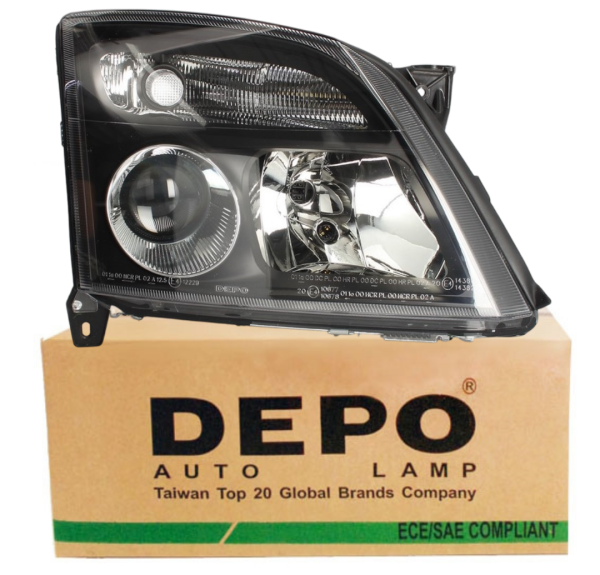 Opel Vectra C Ön Sağ Far Siyah Zemin Depo Marka